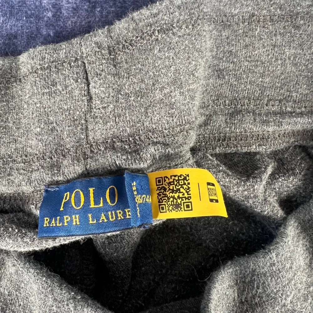 Polo Ralph Lauren‎ Mens Gray Velour Jogger Pant Sweatpants Medium Gray Heather
